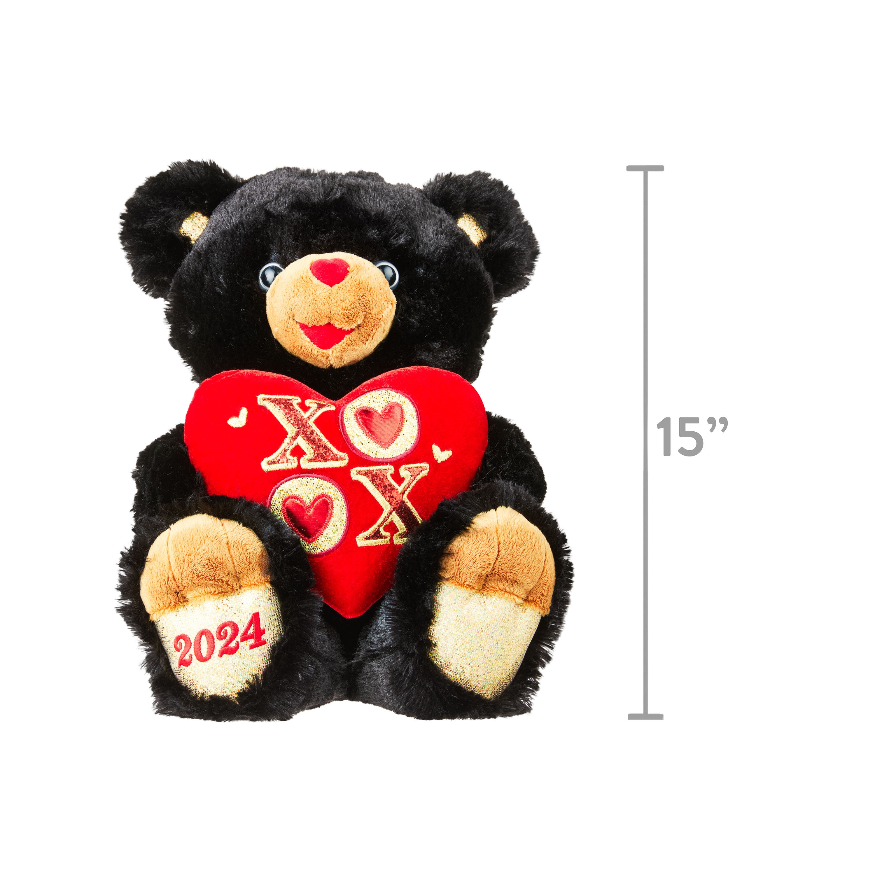 Valentine's Day Black Sweetheart Teddy Bear Plush Toy, 15, by Way To  Celebrate