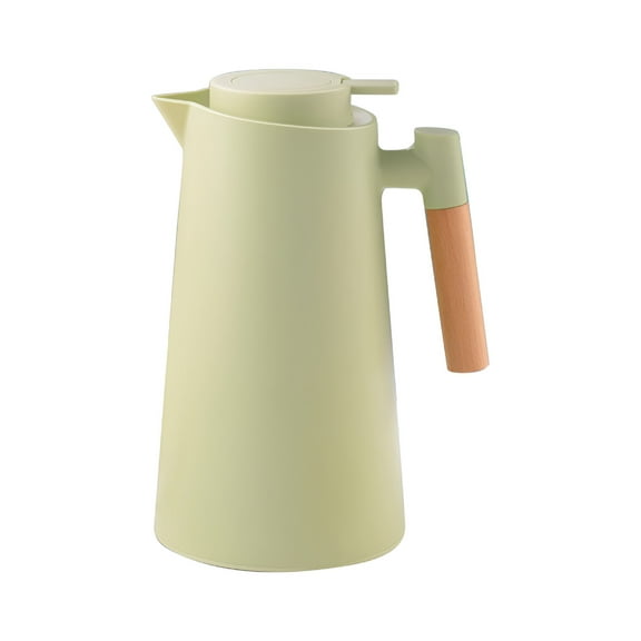 ACDANC Thermal Carafe,34oz/1L Thermal Vacuum Carafe with Glass Liner and Wood Handle Insulated Coffee Carafe for Coffee Tea Hot or Cold Drinks,One Key Temperature Display