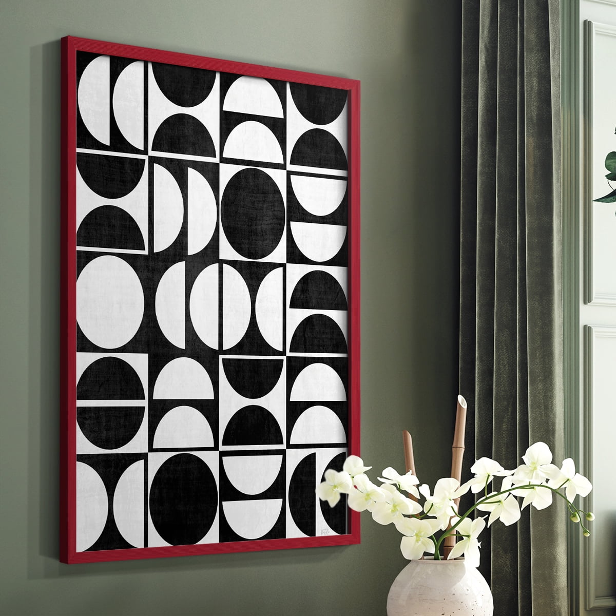 Modern Semis in Red Solid Wood 8 x 10 Framed Print