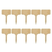 10pcs Plant Labels Bamboo Material Easy Writing 1/8 in Thickness Decorative Garden Markers for GardenerT Shape