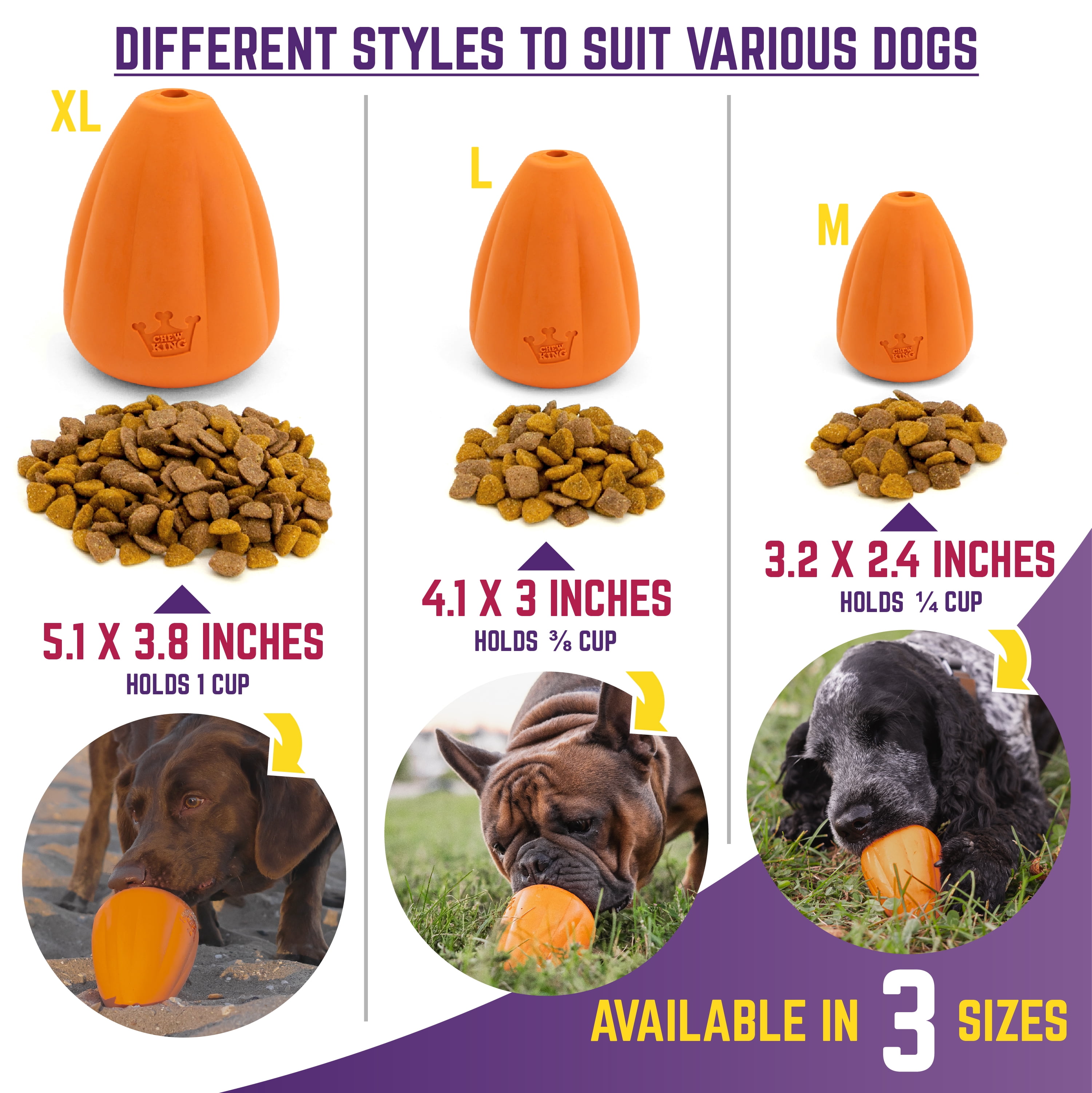 Chew King By Mammoth Extremely Durable Natural Rubber, Bacon Flavor Treater, Medium