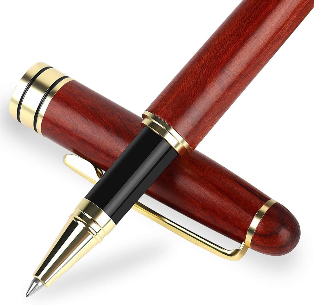 Set of 2 Rosewood Luxury Pens for Personal Business Use Ballpoint Pen Gift Set 