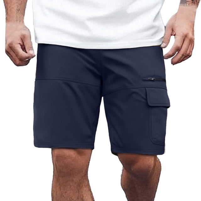 Pantalones cortos informales elásticos para hombre - Múltiples bolsillos - Spandex, cintura elástica, ropa urbana, tallas S-XXXL