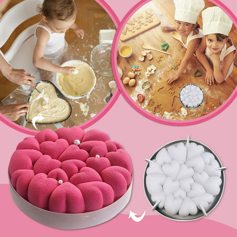 Pianpianzi Mini Baking Pans Heart Cake Bake Pan Rectangle Baking Molds  Silicone Shapes Handm Baking dinosa g Cake 3D Diy Soap Eg ade 2PCS Easter  Home DIY 