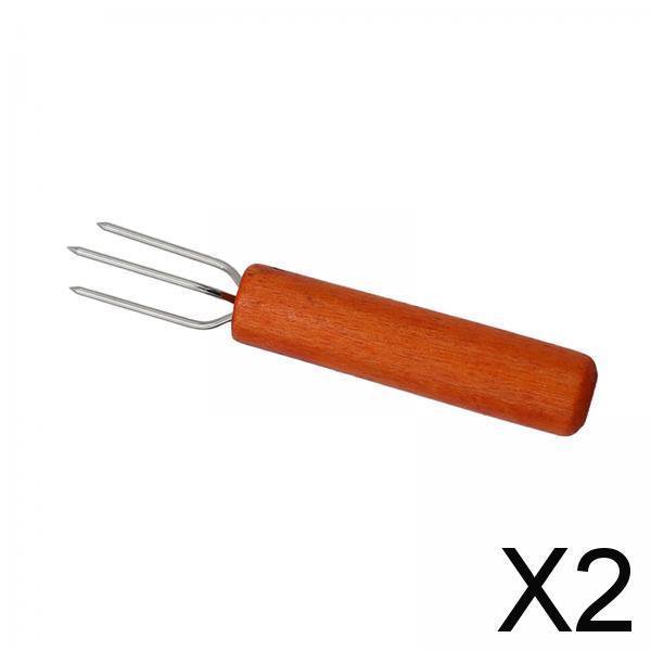 2 Soportes para Maíz, Brochetas para Barbacoa con Mango de Madera, Tenedores para Maíz, Brochetas COB, Soporte para Maíz en para Acampar, C , 2 2 piezas