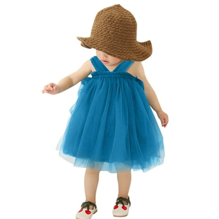

JDEFEG Casual Girls Dresses Beach Dresses Birthday Sleeveless Layered Baby Dresses Toddler Girls Kids Dress Summer Casual Tulle 1-6Y Party Girls Dresses Formal Dresses for Girls High Low Blue 100