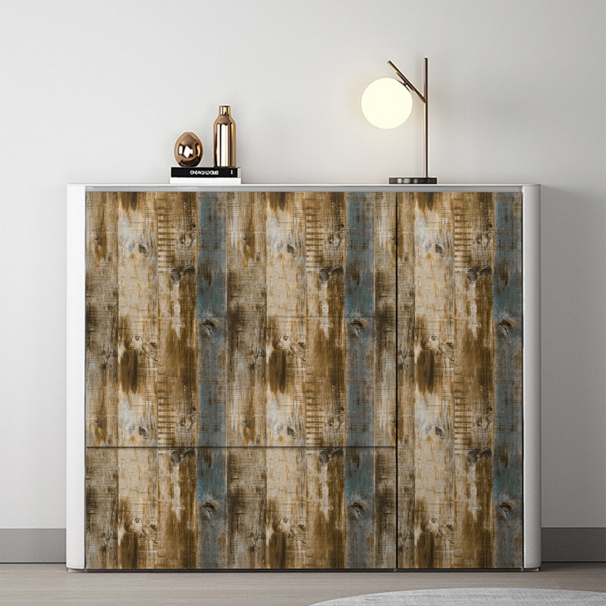(2 pack) Abyssaly 17.7" x 118" Brown Wood Wallpaper Contact Peel and Stick Wallpaper Waterproof Self-Adhesive and Removable Wood Plank Wall Paper for Kitchen Bedroom Wall Countertop Home Renovation