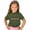 Military Green Shirt, variant on 1st Grade Floral Shirt for Girls Cute Back to School Flower Graphic Tee for Kids Pink Shirt 5-6