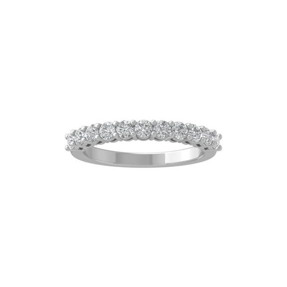 ARAIYA FINE JEWELRY 10K White Gold Round Diamond Wedding Band Ring (3/4 cttw, I-J Color, I2-I3 Clarity), Size 7