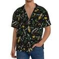 thumbnail image 3 of Gaeub Wasp and Florals Men's Lapel Short Sleeve Shirt, Relaxed Fit Shirt, Soft and Breathable for Outdoors Party Travel - Medium, 3 of 7