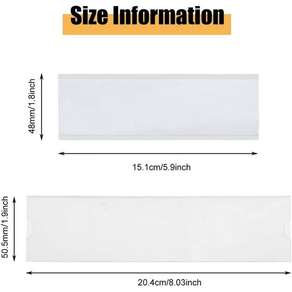 12pcs 12 pack Acrylic Wall Name Plate 8.03x1.9inch Office Name Plate with Adhesive Tapes Clear Rectangle Sign Holder Acrylic Blank Boards for Door Office Nameplate Display Trays