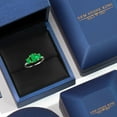 thumbnail image 5 of Gem Stone King 925 Silver and 10K Yellow Gold Green Nano Emerald and Lab Grown Diamond Engagement Ring for Women | 2.36 Cttw | Oval 9X7MM | May Birthstone | Size 9, 5 of 6
