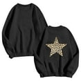 thumbnail image 3 of ClodeEU Women's Oversized Leopard and Star Back Print Sweatshirt, Crewneck Long Sleeve Pullover Tops Black,Womens Plus XL, 3 of 5