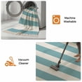 thumbnail image 5 of Aqua Striped Washable Area Rug 3'x5', Modern Farmhouse Blue White Stripes Woven Cotton Tassels Kitchen Rugs, Non Slip Indoor Door Mat Throw Carpet for Entryway Living Room Nursery Laundry Room, 5 of 9
