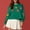 Green, variant on Women's Christmas Bell Sequin Crewneck Sweatshirt Festive Cropped Pullover Tops with Sparkle Detailing, Holiday Party Sweat Shirt Beige