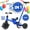 Blue, variant on KORIMEFA 5 in 1 Toddler Bike with Parent Push Handle for Ages 2-4 Years Old Boy Girl Toddler Tricycle Kids Balance Bike Baby Tricycle, Pink