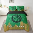 thumbnail image 2 of 7 Pcs Comforter Set King Size,Sports Bed in a Bag with Flat Sheet and Fitted Sheet and Adults,Basketball Bedding Set with Pillowcase and Sham,Boston, 2 of 5