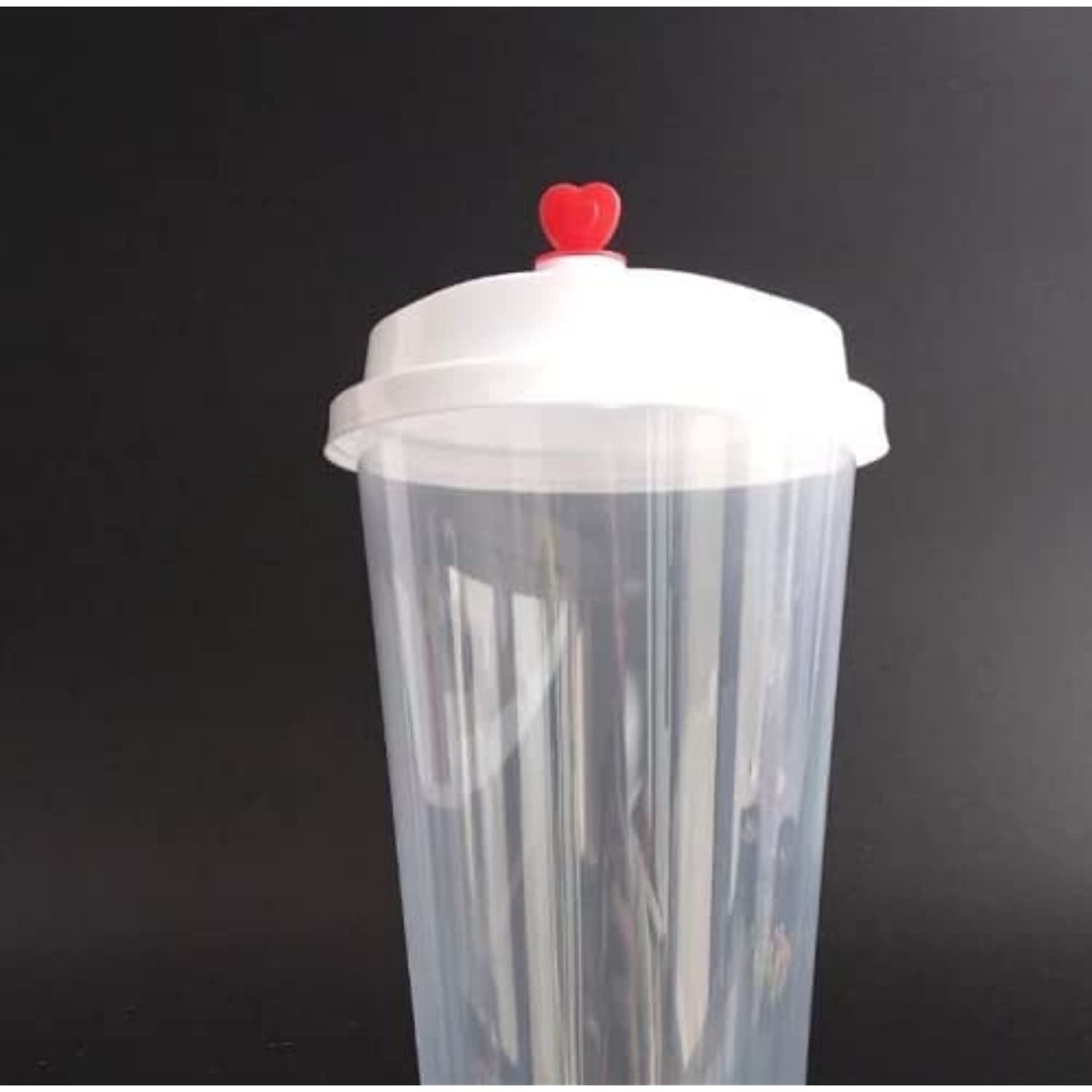 Heart-Shaped Two-Sided Plastic Cups with Lids - 12 Ct.