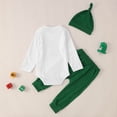 thumbnail image 6 of Fshinging 2 Piece Sets For Toddler Boy My First St Patricks Day Girl Luky Clver Print Long Sleeve Romper+Pants+Hat Set Boys Clothes, 6 of 7