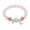 Pink, variant on Glass and Alloy Bangle Bracelet for Women, 6.30 Inch Outer Diameter Stackable Wristlet, Elegant Jewelry for Party Daily