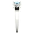 thumbnail image 3 of 1.5 ctw 3 Stone Anniversary Ring for Women | Round Cut Natural Aquamarine | Hyperallergenic Solid 14K White Gold, 3 of 5