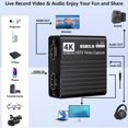 thumbnail image 2 of Recording Box 4k 1080p 60FPS HD Video Capture Card HDTV Camera Compatible USB 3.0PC Live Streaming Grabber Recorder,1 * Video Capture Card,Black, 2 of 6