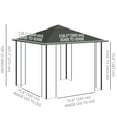 thumbnail image 3 of Outsunny 10' x 10' Patio Gazebo, Outdoor Gazebo Canopy, Light Grey, 3 of 10
