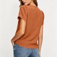 thumbnail image 5 of Fewfanhot Womens Summer Clothes Short Sleeve Tops Petal V Neck Blouses Dressy Casual 2026 Trendy Henley Shirts, 5 of 9