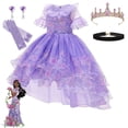 thumbnail image 1 of Vestido de princesa de Disney para niña, disfraz de Cenicienta, Bella, Blancanieves, Aurora, Rapunzel, Isabela, cumpleaños, boda, baile de graduación Fivean unisex, 1 of 2