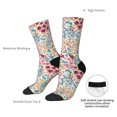 thumbnail image 4 of Disketp Trendy Floral Design Unisex Crew Socks Lightweight Breathable Ventilation Ankle Socks, Mid-calf socks for Daily, 4 of 6