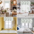 thumbnail image 5 of Eucalyptus Leaves Valance Curtain for Windows Spring Summer Watercolor Green Leaf Rod Pocket Curtain Valances Short Window Treatments Panels for Kitchen Bathroom Laundry Room Basement 54 x 18 Inch, 5 of 9