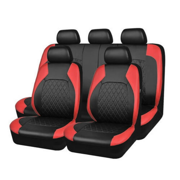 Full 9 Pieces Car Seat Covers Universal PU Leather Seat Protector Full Set Automobile Interior Accessories For Car SUV Vehicle