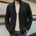 thumbnail image 2 of WELOIJEVBE Men's Cardigan Sweaters Fuzzy Trench Coat Solid Color Men Long Sleeve Pullover Solid Coat Blouse Bedroom for Men, 2 of 5