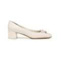 thumbnail image 2 of Franco Sarto Womens Natalia Square Toe Heel Pumps Cream White Leather 8.5M, 2 of 3