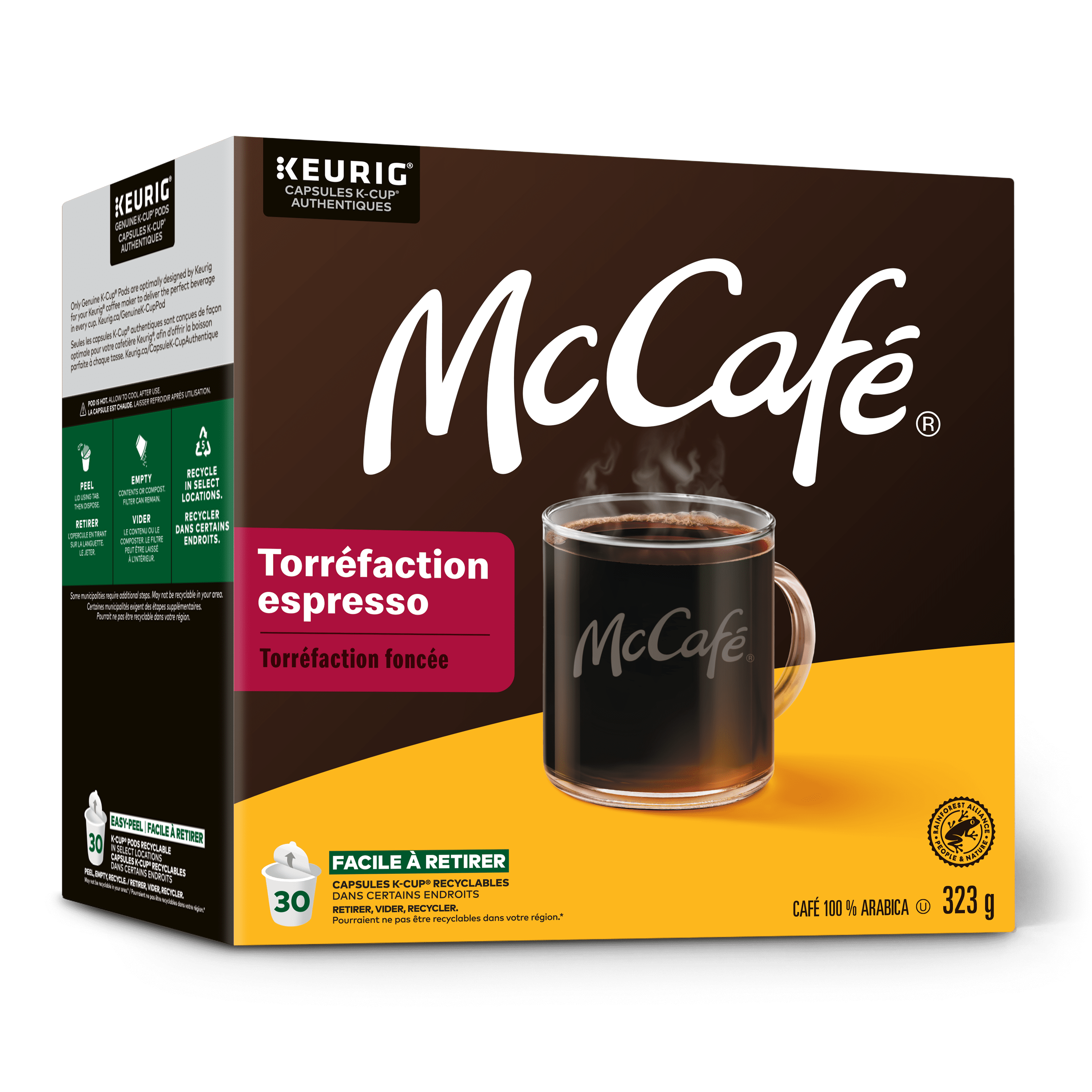 Capsules K-Cup de café Espresso de qualité supérieure McCafé, torréfaction foncée Boîte de 30