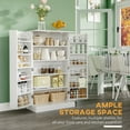 41" Farmhouse Kitchen Pantry, Freestanding 2 Door Storage with Adjustable Shelves