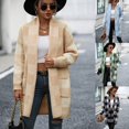 thumbnail image 1 of PENGXIANG Cardigan Long Ample à Carreaux Ouvert pour Femmes Automne 2023, 1 of 6
