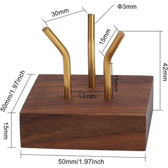 1 pc Wooden Base Decorative Display Pedestals with Metal Arm Display Stand Easel Wood Small Holders for Glass Sphere for Ball Mineral Rocks Photos Display
