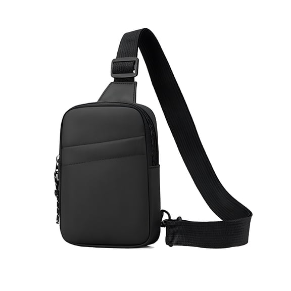 AOMRCOL Sling Bag, Waterproof Crossbody Phone Chest Bag for Men and Women, Black, Polyester
