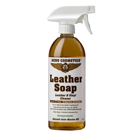Leather Soap 16oz. Leather Cleaner, Aircraft Quality for your Car RV and Furniture. Meets Boeing Aircraft (Best Car Leather Care Products)