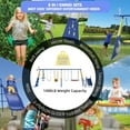 thumbnail image 5 of SENCHO GINSYTALIOR Swing Set for Kids Outdoor Swing Sets Heavy-Duty Metal Swing Set with Trampoline Backyard Swing Set Holds Up to 440lbs for Ages 3-8, 5 of 14