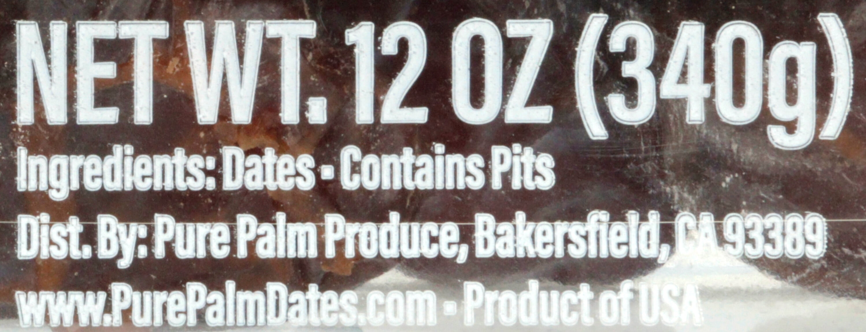 Pure Palm "Whole" Medjool Dates, 12 oz