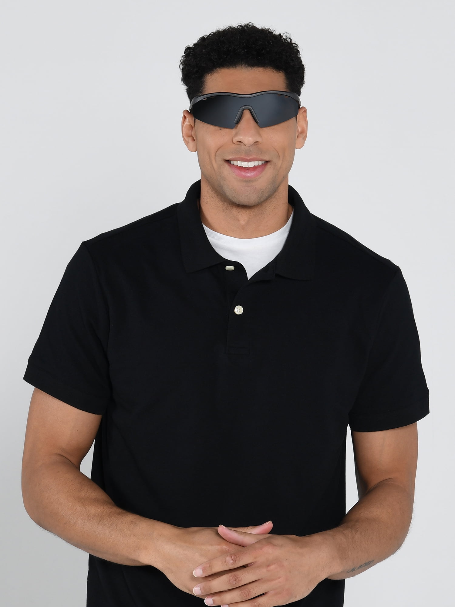 Foster Grant IRONMAN® Black Wrap-Around Men's Polarized Sunglasses