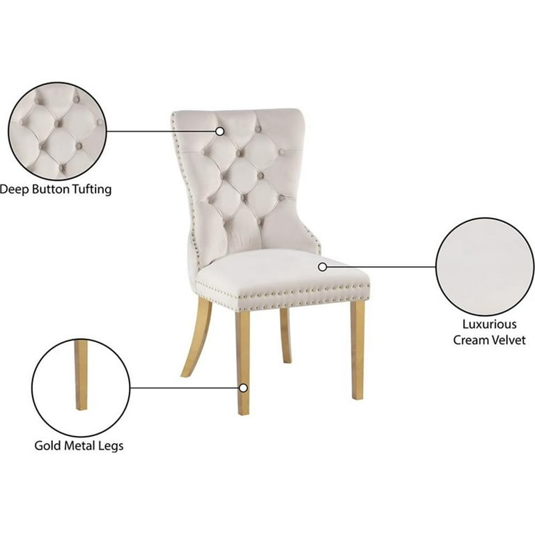 Meridian Furniture Carmen Velvet Dining Chair - Gold Meridian Furniture Carmen Velvet Dining Chair - Gold