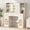 47.2" White, variant on Cottinch Vanity Desk with Mirror and Lights, 47.2" Makeup Vanity Table with 3 Color Modes Arched Window Cabinet & Power Outlet, 3 Drawers, 8 Storage Shelves, Large Dressing Table for Bedroom