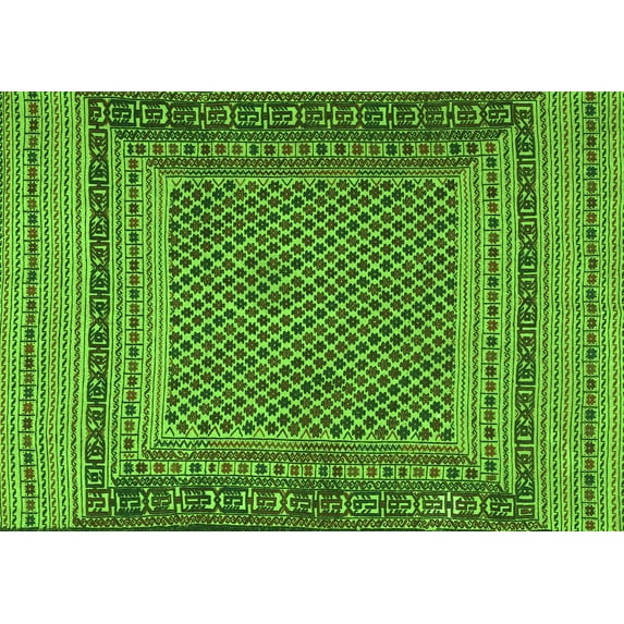 Ahgly Company Indoor Rectangle Southwestern Green Country Area Rugs, 8' x 10'