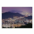 thumbnail image 1 of Urban Cutting Board, Skyline of Busan South Korea Modern Cityscape Lively Night Buildings and Hills, Decorative Tempered Glass Cutting and Serving Board, Small Size, Purple Violet, by Ambesonne, 1 of 1