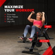 Body Solid GAB300 Semi Recumbent Ab Bench w/ Steel Frame for Abs & Obliques, Black