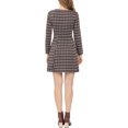 thumbnail image 3 of Allegra K Junior's Plaid Zip Front Long Sleeve A-Line Mini Dress, 3 of 5