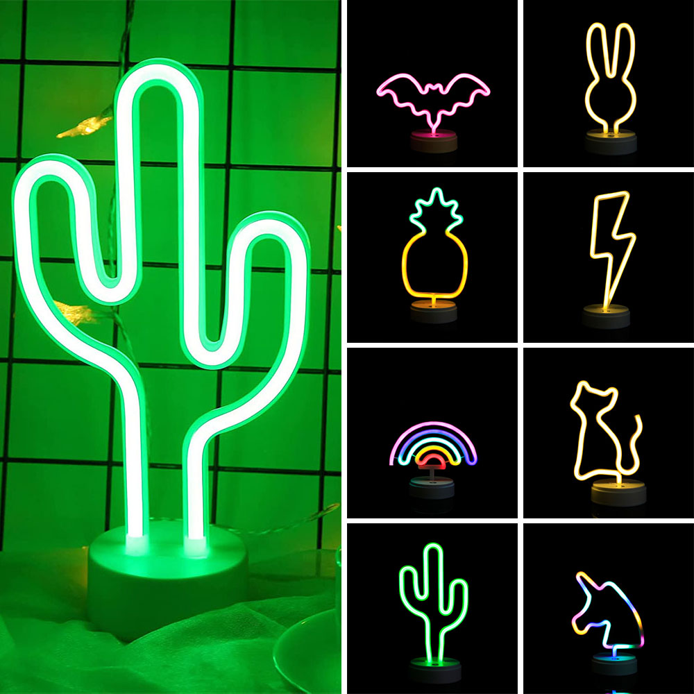 Goory Neon Sign USB & Battery Powered Night Light LED Table Lamp With